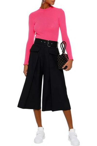 Shop Acne Studios Woman Inez Belted Wool-twill Culottes Black