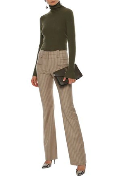 Shop Altuzarra Woman Serge Pinstriped Wool-blend Twill Bootcut Pants Sand