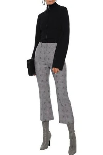 Shop Altuzarra Woman Wool-blend Jacquard Kick-flare Pants Gray