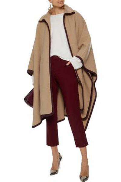 Shop Chloé Wool And Cashmere-blend Cape In Camel