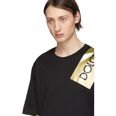 Shop Dolce & Gabbana Dolce And Gabbana Black Tape Logo T-shirt In N0000 Black
