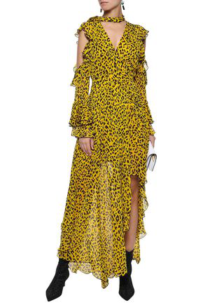 dvf yellow leopard dress