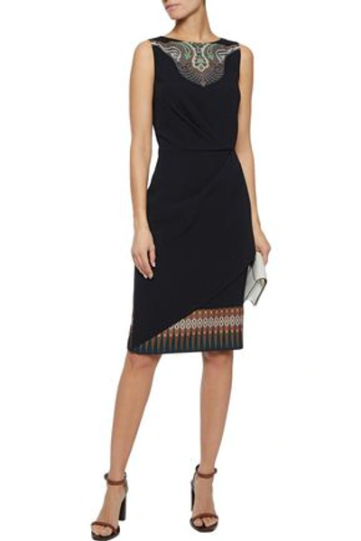 Shop Etro Woman Printed Crepe Dress Black