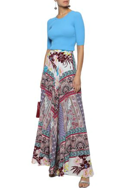 Shop Etro Printed Silk Crepe De Chine Maxi Skirt In Multicolor