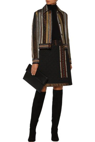 Shop Etro Woman Embellished Bouclé Wool-blend Sweater Multicolor