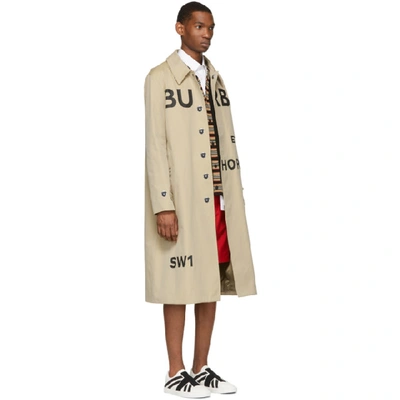 Shop Burberry Tan Horseferry Print Car Coat