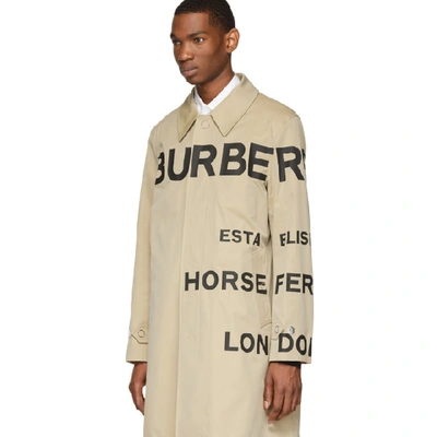 Shop Burberry Tan Horseferry Print Car Coat