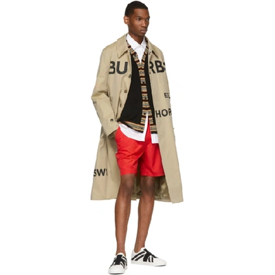 Shop Burberry Tan Horseferry Print Car Coat