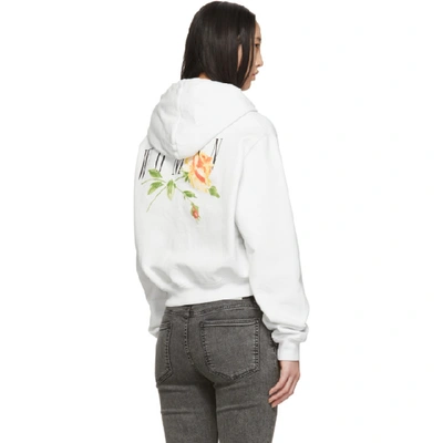 Shop Off-white White Cropped Flowers Hoodie