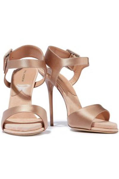 Shop Paul Andrew Woman Kalida Suede-trimmed Satin Sandals Blush