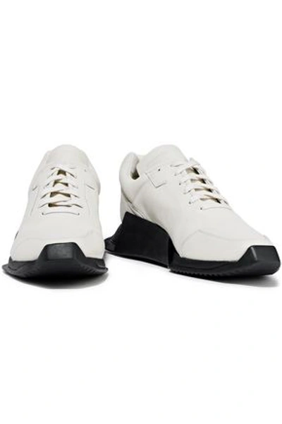 Shop Adidas Originals Rick Owens X Adidas Woman Leather Sneakers White