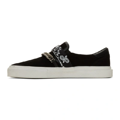 Shop Amiri Black Suede Bandana Buckle Sneakers In Blk Black