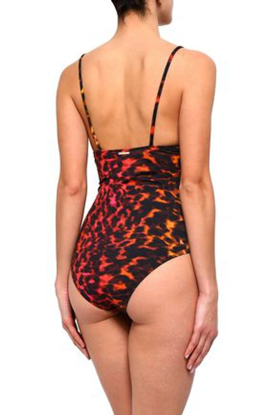 Shop Stella Mccartney Leopard-print Halterneck Swimsuit In Animal Print