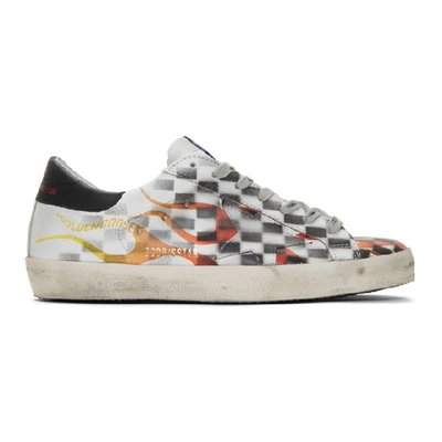 Shop Golden Goose White Flame Dama Superstar Sneakers