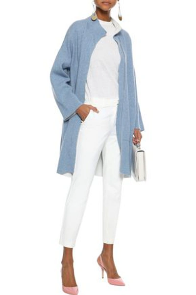 Shop Akris Woman Reversible Cashmere Cardigan Light Blue