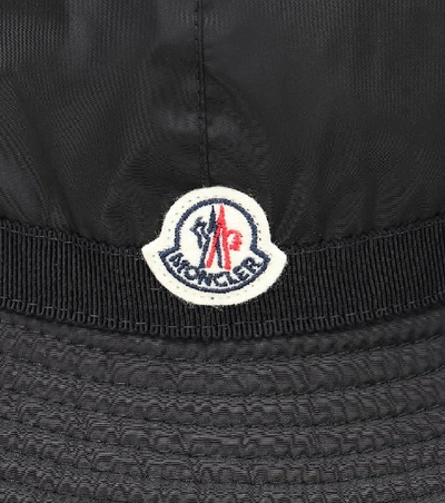Shop Moncler Appliquéd Bucket Hat In Black