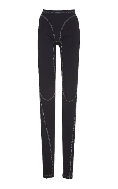 Shop Mugler High-rise Multipaneled Technical Leggings In Black