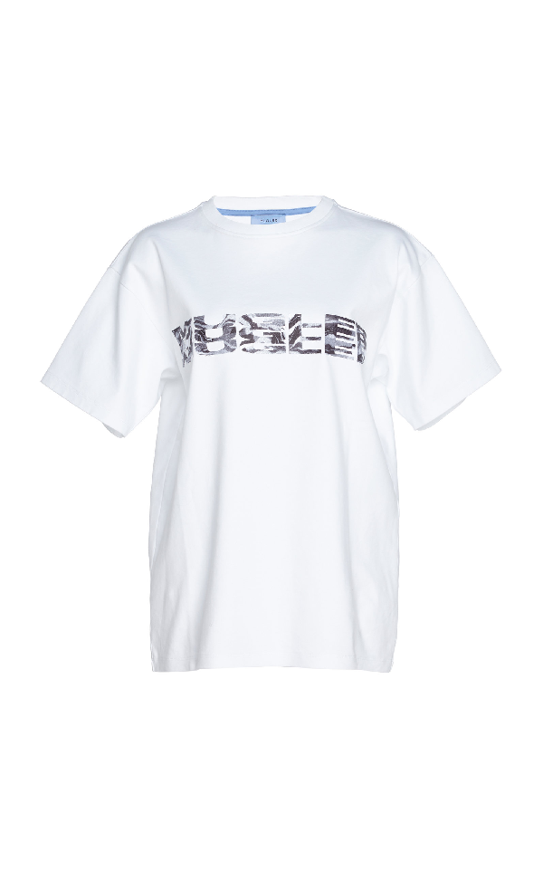 Mugler Cotton Logo T-shirt In White | ModeSens