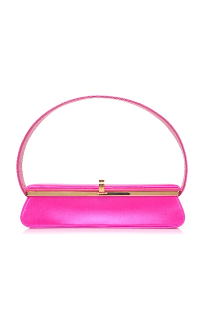 Shop Victoria Beckham Powder Box Satin Bag   In Pink