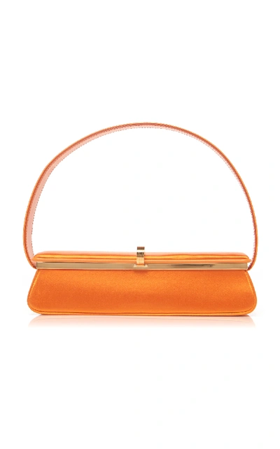 Shop Victoria Beckham Powder Box Satin Bag In Orange
