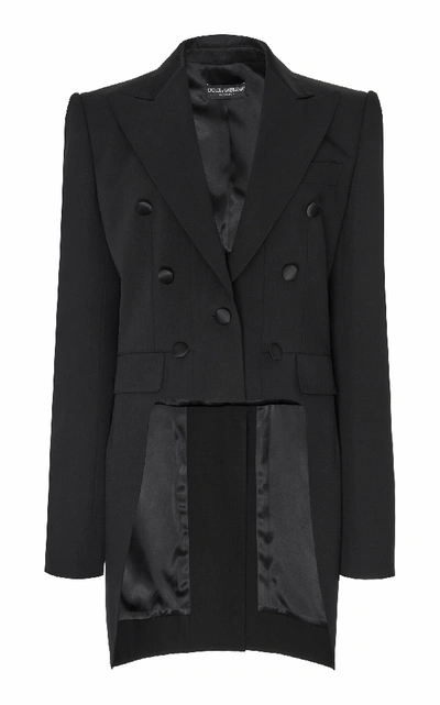 Shop Dolce & Gabbana Double-breasted Tailcoat Tuxedo Jacket In Black