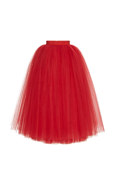 Shop Dolce & Gabbana Ballerina Tulle Skirt In Red