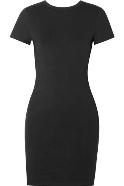 Shop Alexander Wang T Stretch Cotton-jersey Mini Dress In Black
