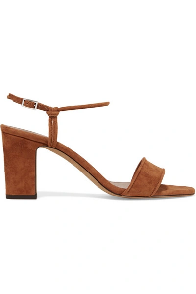Shop Tabitha Simmons Bungee Suede Sandals In Tan