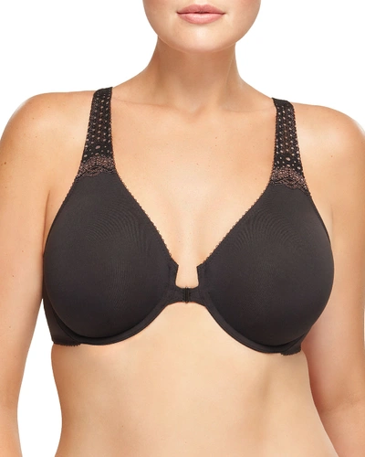 Shop Wacoal Soft Embrace Front-close T-back Full-cup Bra In Black