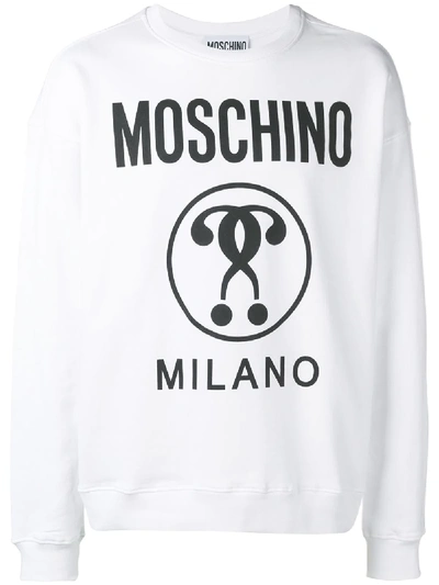 Shop Moschino Logo Print Sweatshirt - White