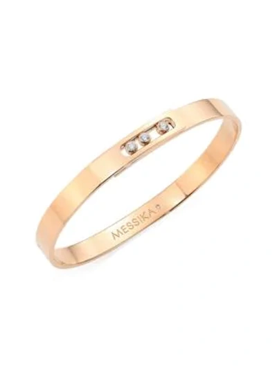 Shop Messika Move Noa 18k Rose Gold & Diamond Bangle In Pink Gold