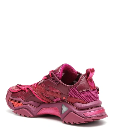 Shop Calvin Klein 205w39nyc Strike 205 Leather Sneakers In Purple