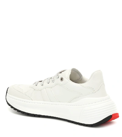 Shop Bottega Veneta Leather Sneakers In White