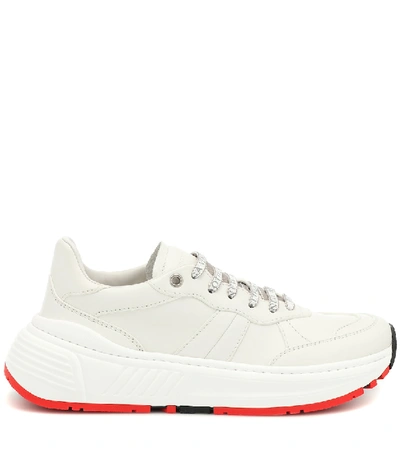 Shop Bottega Veneta Leather Sneakers In White