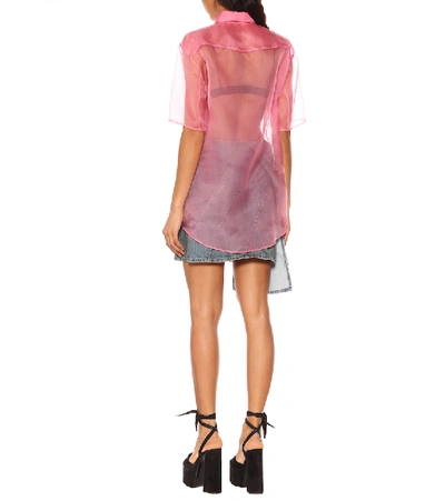 Shop Miu Miu Silk Organza Shirt In Pink