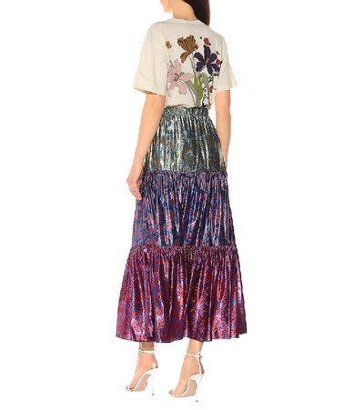 Shop Gucci Silk-blend Jacquard Skirt In Multicoloured