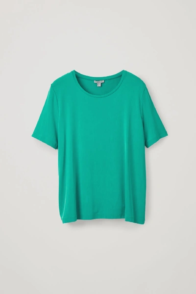 Shop Cos Smooth Jersey T-shirt In Green