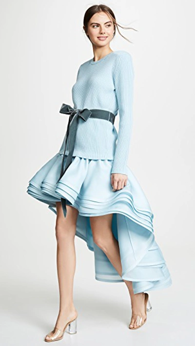 Shop Marc Jacobs Layered High Low Skirt In Pale Blue