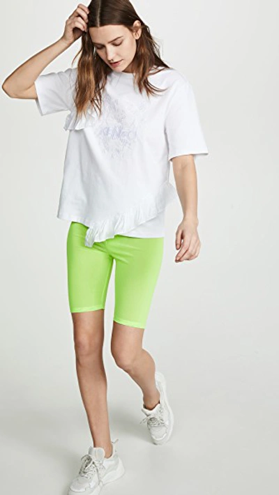 Shop Kenzo Tiger T-shirt With Ruffles In White