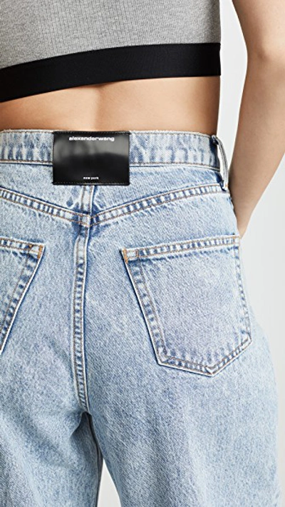 Shop Alexander Wang Brace Pleated Jeans In Pebble Bleach