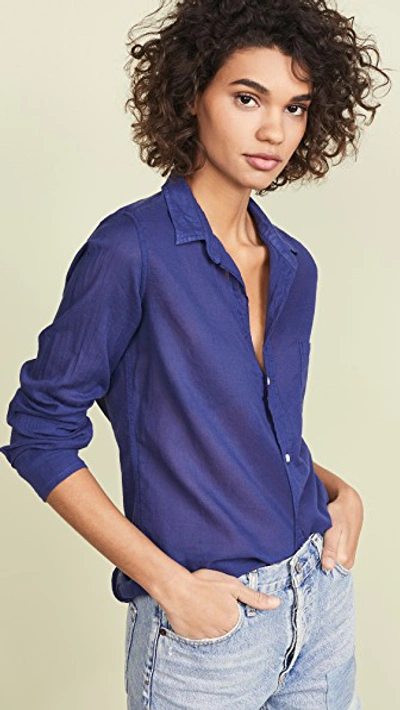 Shop Frank & Eileen Barry Long Sleeve Button Down Shirt In Deep Indigo