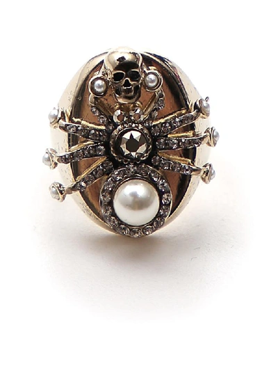 Shop Alexander Mcqueen Spider Ring In Gold