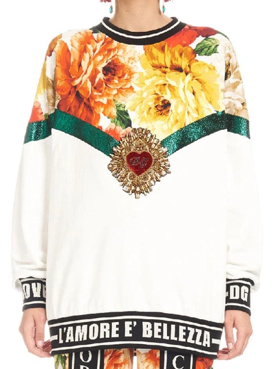 Shop Dolce & Gabbana 'love Is Beauty' Sweatshirt In Multi