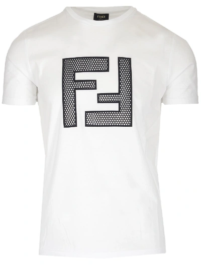 Shop Fendi Ff Logo T In White