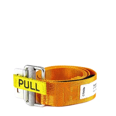 Shop Heron Preston Logo Pull Belt In Yellow