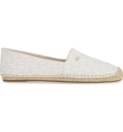 Shop Michael Michael Kors 'kendrick' Slip-on Espadrille Flat In Bright White Fabric