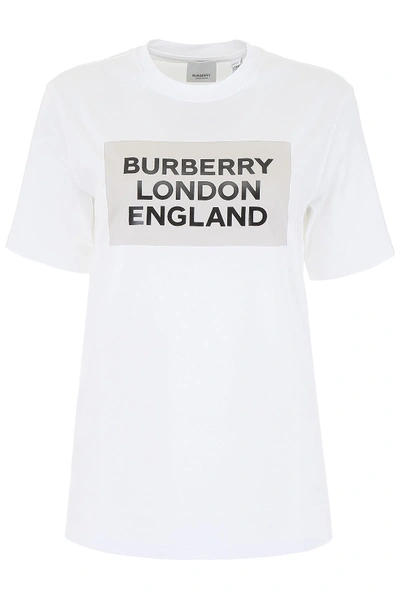 Shop Burberry Logo T-shirt In Optic White|bianco