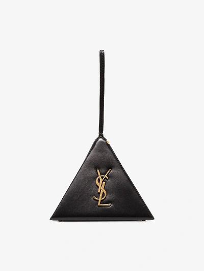 Shop Saint Laurent Black Pyramid Box Bag