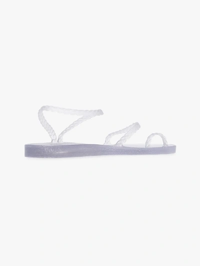 Shop Ancient Greek Sandals Clear Eleftheria Jelly Sandals In Clear/silver Glitter