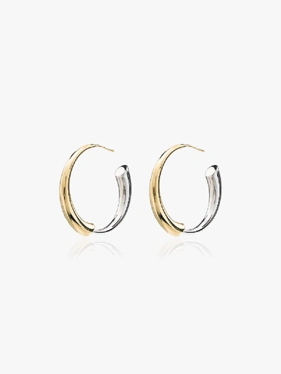 Shop Charlotte Chesnais Sterling Silver Gia Hoop Earrings In Metallic